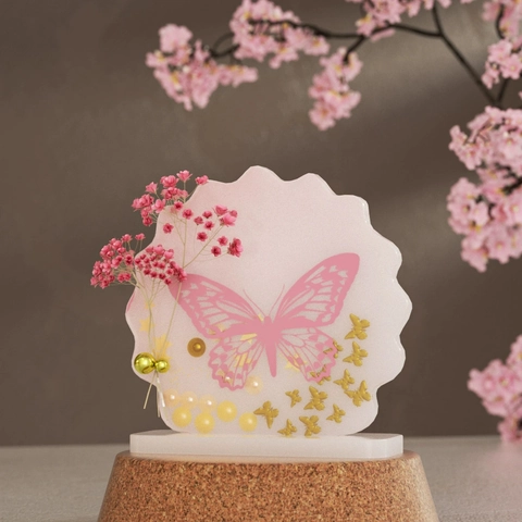 Silicone Mold DIY Resin Photo Frame Coaster Display Stand Irregular Wavy Border Crafting Tool Handmade Home Decor