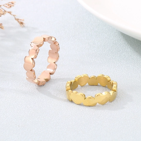 Edelstahl Herz Ring Minimalistisches Hohl Aus Kontinuierliche Herzen Band Schicker Schmuck Für Frauen Paar Geschenk Poliertes Metall