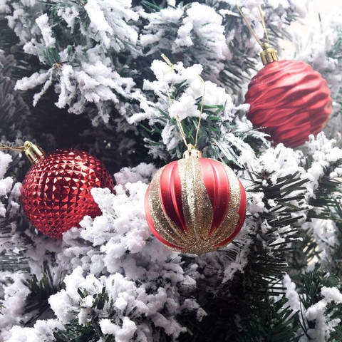Palline Di Natale Appese Dipinte Plastica Ornamenti Strutturati Decorazione Per Feste Festive Per La Casa Negozio
