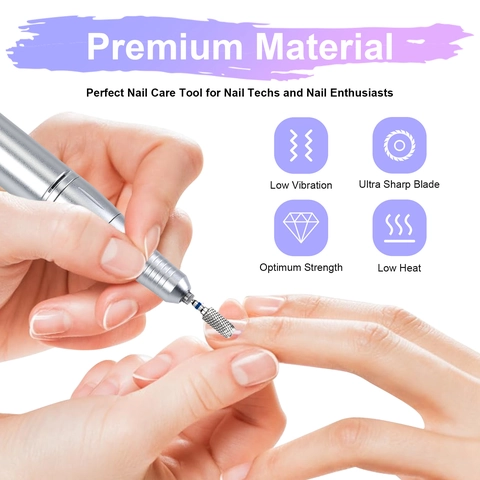 Punte Per Fresa Per Unghie Professionali Lega Acciaio Tungsteno Cilindrico Strumenti Manicure