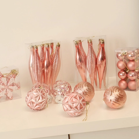 Palle Di Natale Plastica Galvanizzata Glitter Infrangibili Decorazioni Appese Albero Forme Assortite Per Festa Casa