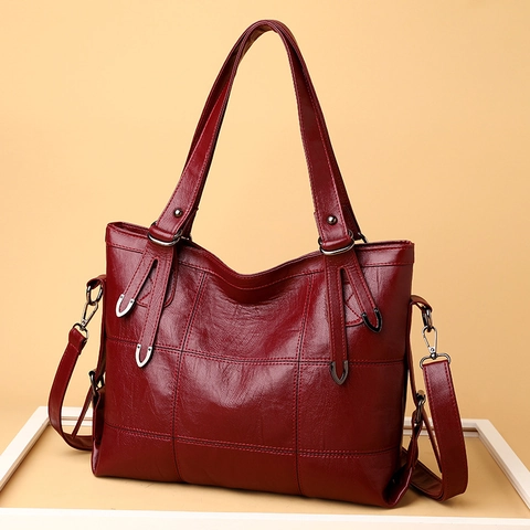 Borse Da Donna In Pelle PU Grande Capacità Design Patchwork Resistente All'acqua Moda Borsa A Spalla Per Uso Quotidiano