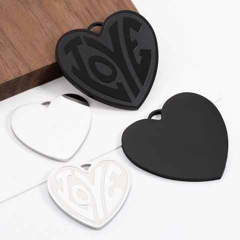 Colgantes Corazón Letras LOVE Acero Inoxidable Pulido Para Fabricación Joyas DIY Collar Pulsera Accesorio
