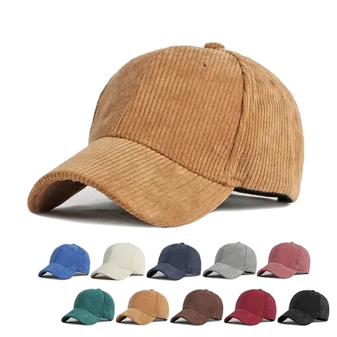 Gorra de Béisbol Vintage de Pana de Algodón de Color Sólido Para Hombres Mujeres Ajustable Gorra con Visera Simple Otoño Invierno Cálido Deportes