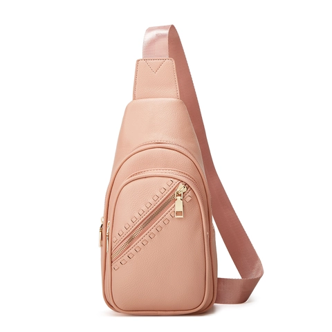 PU Lederen Borsttas Lychee Patroon Multi-Pocket Crossbody Tas Sling Pack Voor Dames En Heren Outdoor Mode
