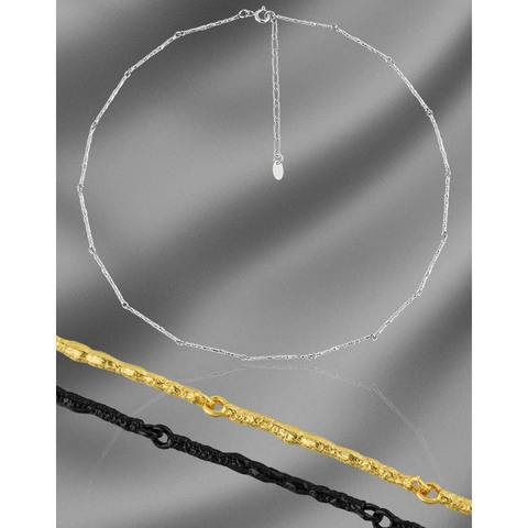 Minimalist S925 Sterling Silver Irregular Texture Twig Necklace For Women Elegant Cool Style Horizontal Bar Pendant Jewelry