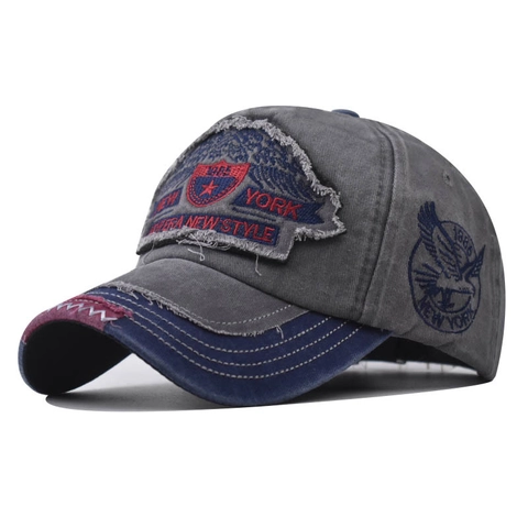 Gorra De Béisbol De Algodón Lavado Vintage Distressed Bordado New York Streetwear Sombrero Sol Ajustable Unisex