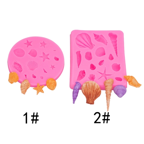 Ocean Sea Life Silicone Molds Starfish Seashell Conch For Cake Decoration Fondant DIY Clay Resin Casting Marine Theme