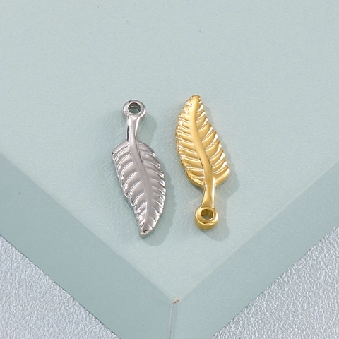 Colgantes De Acero Inoxidable Pluma Ala Árbol Hoja Corazón Forma DIY Joyería Hallazgos Accesorios Para Collares