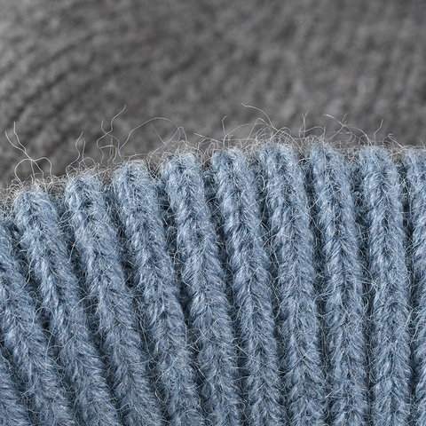 Berretto In Maglia Invernale Da Donna Caldo Foderato In Pile Colori A Contrasto Maglia A Costine Con Pompon
