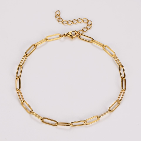 Cavigliera Minimalista A Catena A Graffetta In Acciaio Inossidabile 304 Placcata Oro 18K Gioielli Da Piede Chic Per Donna