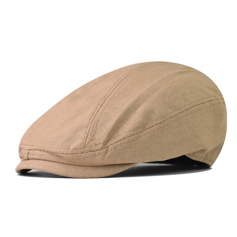 Retro Ivy Cap Breathable Cotton Flat Hat Vintage Newsboy Style Adjustable Solid Color For Men Women