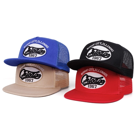 Chicago 1967 Stickerei Trucker Hat Netz Atmungsaktiv Baumwolle Verstellbar Retro Hip Hop Baseball Cap