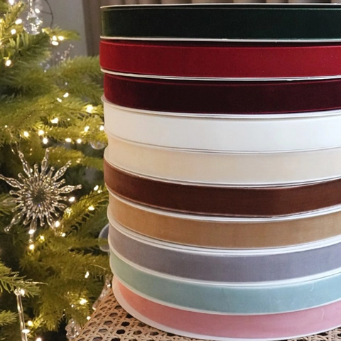 Elegant Christmas Velvet Ribbon Decorative Fabric Trim For Tree Decoration And Gift Wrapping DIY Crafts Party Supplies