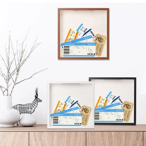 Shadow Box Memory Archive Frame Houten Ticket Collectie Display Case Voor Reis Concert Bioscoop Tickets Home Decor