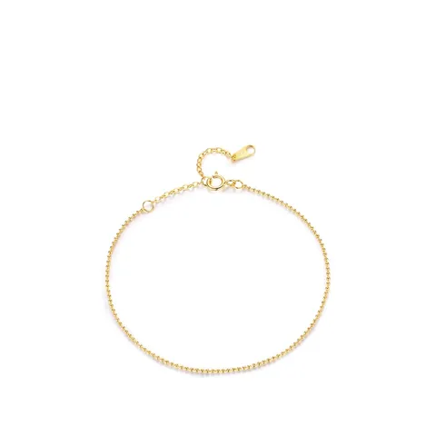 925 Sterling Silber Perlenarmband Vergoldet Minimalistisches Einfaches Stapelbares Handschmuck Für Damen