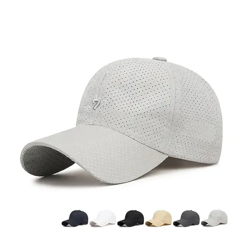 Baseballkappe Mesh Perforiert Atmungsaktiv Schnelltrocknend Sommer Outdoor Sport Sonnenhut Bestickt Nummer 7 Herren Damen