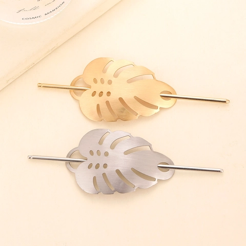 Bastoncino Per Capelli In Lega Foglia Di Monstera Cava Forcina In Metallo Per Donne Accessori Per Capelli Eleganti