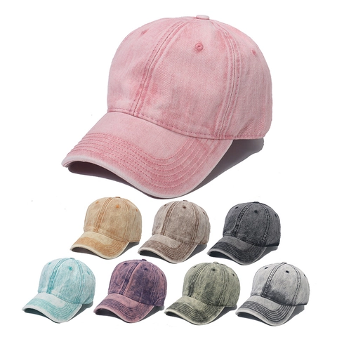 Gorra De Béisbol De Algodón Lavado Vintage Para Hombres Mujeres Color Sólido Retro Distressed Dad Hat Protección Solar Transpirable