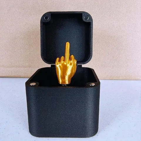 Middelvinger In Een Doos Creatief Fopdoos Novelty Gag Cadeau 3D Geprint Plastic Bureau Speelgoed Met Veer Gebaar Verrassing