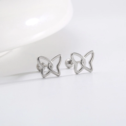925 Sterlingsilber Schmetterling Ohrstecker Minimalistische Silber Insekten Ohrringe Mit Schraubkugelverschluss Damen Schmuck