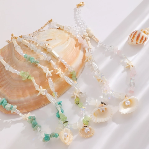 Collana con Ciondolo a Forma di Tartaruga e Stella Marina in Stile Boho per Donna Collana a Strati con Perline Gioielli da Spiaggia Estivi