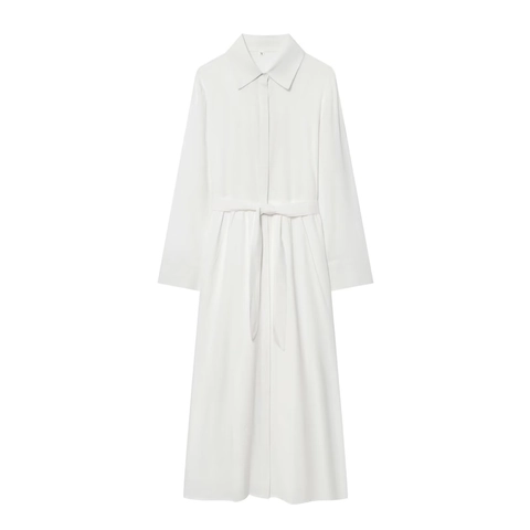 Women Long Sleeve Shirt Maxi Dress Belted High Waist Elegant Button Down Striped Solid Polyester Casual