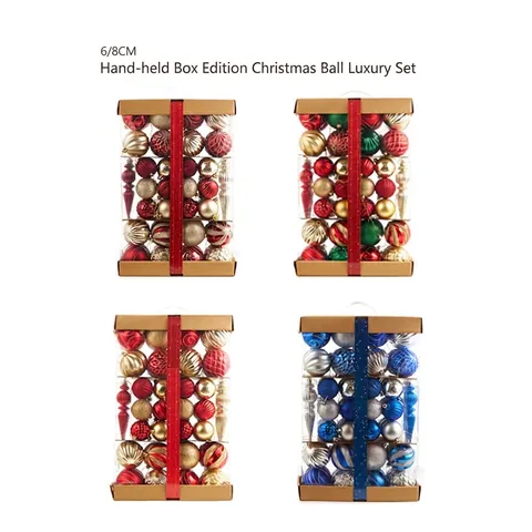 Palline Per Albero Di Natale Plastica Glitter Opaco Lucido Dipinto A Mano Decorazione Festiva Addobbi Appesi Design Misti
