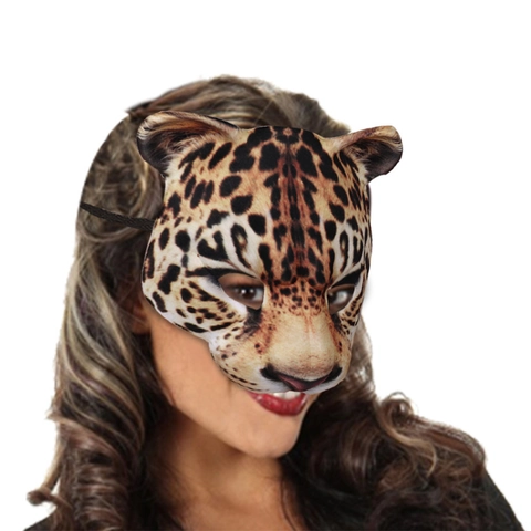 Leopard Tier Maske EVA Halbgesicht Maskerade Cosplay Halloween Party Atmungsaktives Kostüm Zubehör Für Erwachsene