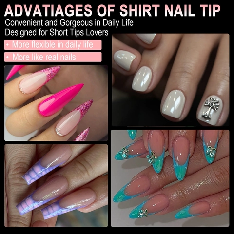 Professional Soft Gel Nail Tips Ultra Thin Clear Frosted Full Cover Long False Nails Extensions Manicure Accessory For Women
