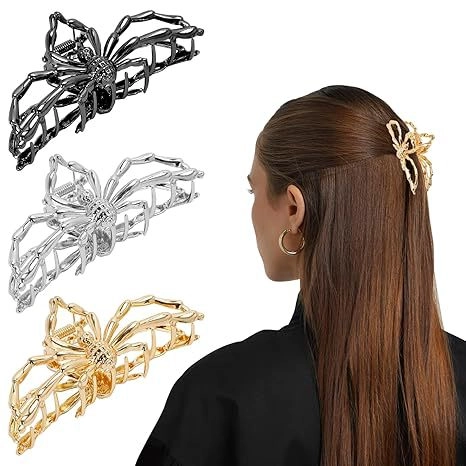 Metal Spider Hair Claw Clip Large Halloween Gothic Punk Party Hair Accessories For Women