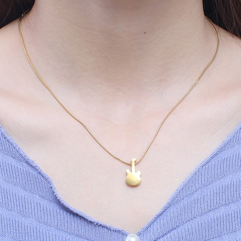 Collana Chitarra E Orecchini A Lobo Acciaio Inossidabile Pendente Strumento Musicale Gioielli Tendenza Minimalista