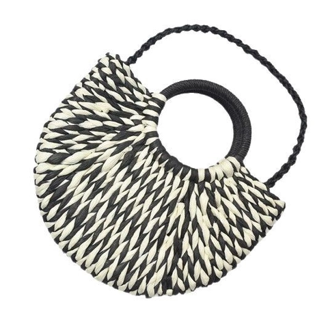 Borsa A Tracolla In Paglia Intrecciata Da Donna Fibra Di Carta Borsa A Mezzaluna Con Manico Tondo Coulisse Stile Spiaggia