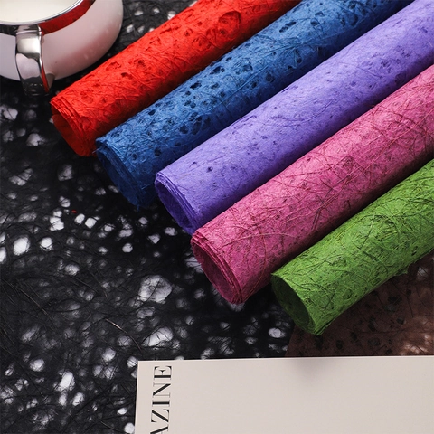Flower Bouquet Wrapping Paper Fiber Mesh Texture Hollow Out Gift Wrap Sheets DIY Crafts Floral Decor Dreamy Artistic