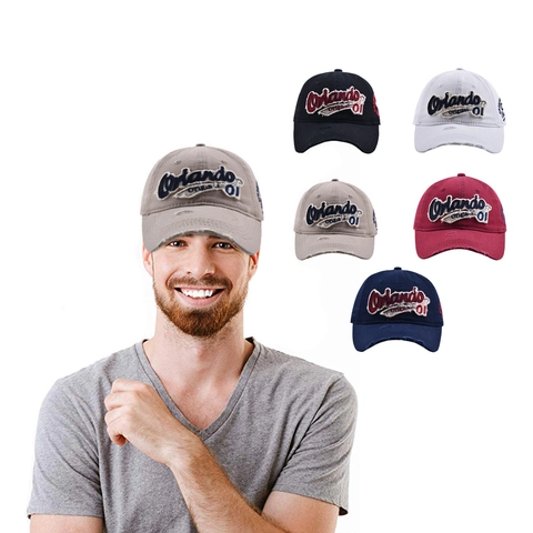 Washed Cotton Distressed Baseball Cap Vintage Retro Letter Embroidery Outdoor Adjustable Sun Hat