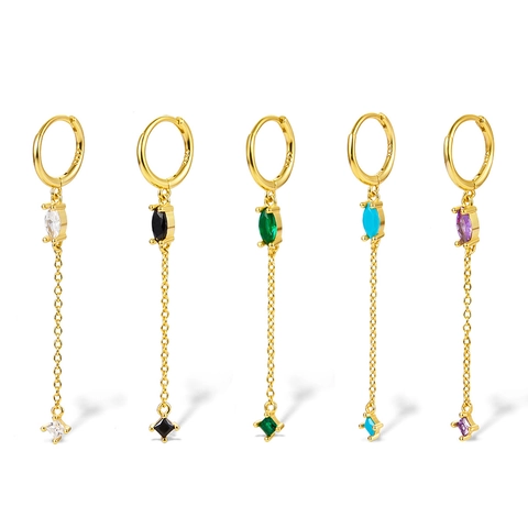 Orecchini Pendenti in Argento Sterling 925 Minimalisti High-End a Goccia d'Acqua Zirconia Nappina per Donna Gioielli Moda