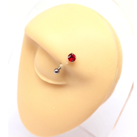 Stainless Steel Eyebrow Ring Curved Barbell Body Piercing Jewelry With Colorful Cubic Zirconia Skeleton Hand Flower