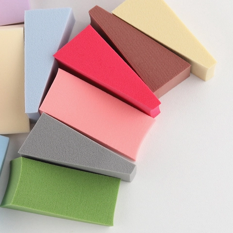 Multicolor Makeup Sponges Powder Puffs Non-Latex Hydrophilic Polyurethane Dry Wet Use Water Absorbent Triangular Wedge House Shape Tools