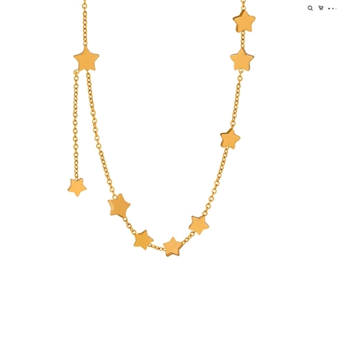 Collana Con Ciondolo A Stella Acciaio Al Titanio Minimalista Stile Francese Elegante Placcato Oro Moda Gioielli Quotidiani Per Donne