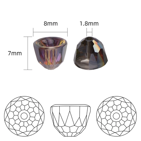 Faceted Crystal Glass Bell Shaped Pendant Beads Middle Hole For DIY Necklace Earring Making Shiny Jewelry Accessories