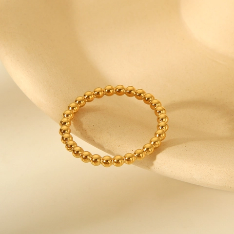 Minimalistische Kralen Bal Ring Titanium Roestvrij Staal Hoogglans Gepolijst Stapelbaar Waterdichte Sieraden Voor Dames