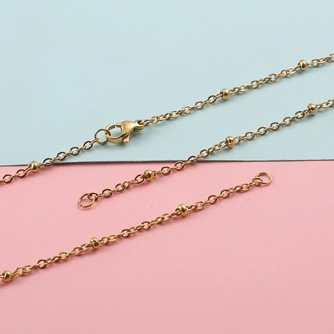 Collana A Catena Con Perle Acciaio Inossidabile 304 Placcato Oro Lucidato A Specchio Gioielli Di Moda Per Uomo Donna