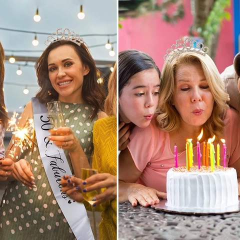 Geburtstags Nummer Krone Tiara Und Schärpe Strass Legierung Stirnband Für Frauen Mädchen Männer Party Feier Zubehör Dekor
