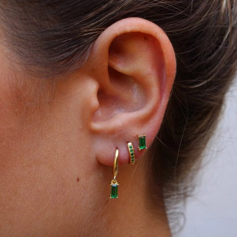 Mode Koperen Strass Oorknopjes Set Voor Dames Geometrische Klaver Vierkant Gekleurde Kristallen Glanzende Oorbellen Sieraden Cadeau