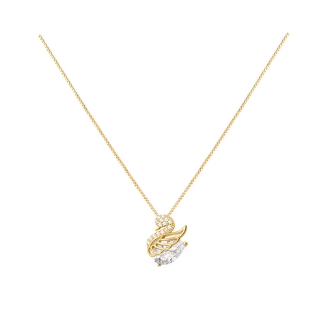 Collana Con Ciondolo a Cigno in Argento Sterling 925 Per Donna Lusso Con Zirconia Intarsiata Design Animale Catena Veneziana Gioielli Regalo