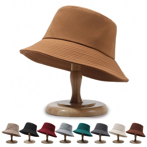 Sombrero De Pescador Algodón Color Sólido Protección Solar Aire Libre Casual Para Hombres Mujeres
