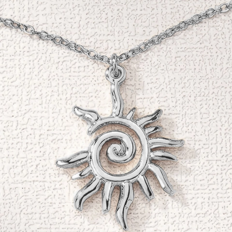 Retro Legering Zon Werveling Hanger Ketting Etnisch Spiraal Ontwerp Totem Stijl Mode Sieraden Voor Mannen En Vrouwen