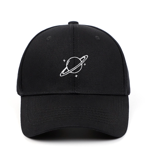 Casquette De Baseball Coton Broderie Planète Saturne Protection Solaire Extérieur Réglable Style Streetwear Pour Hommes Femmes
