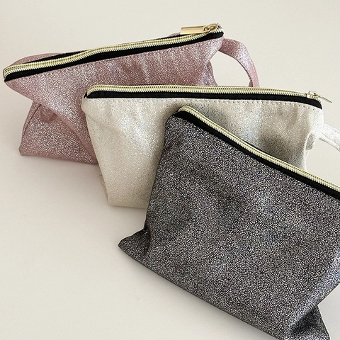 Trousse De Maquillage Brillante À Motif Serpent Pochette Portable Avec Dragonne Étui De Toilette Voyage Pochette Femme