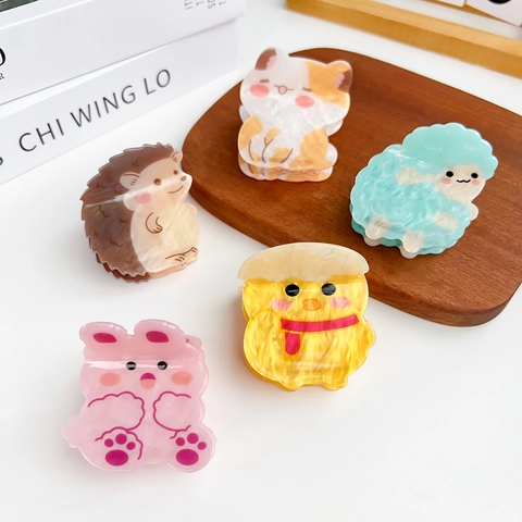 Molletta Per Capelli Cartone Animato Animale Acetato Acrilico Dinosauro Panda Piccole Clip Per Donne Ragazze Accessori Capelli
